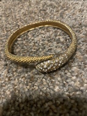 Cache Gold-Tone Crystal Snake Wrap Bracelet